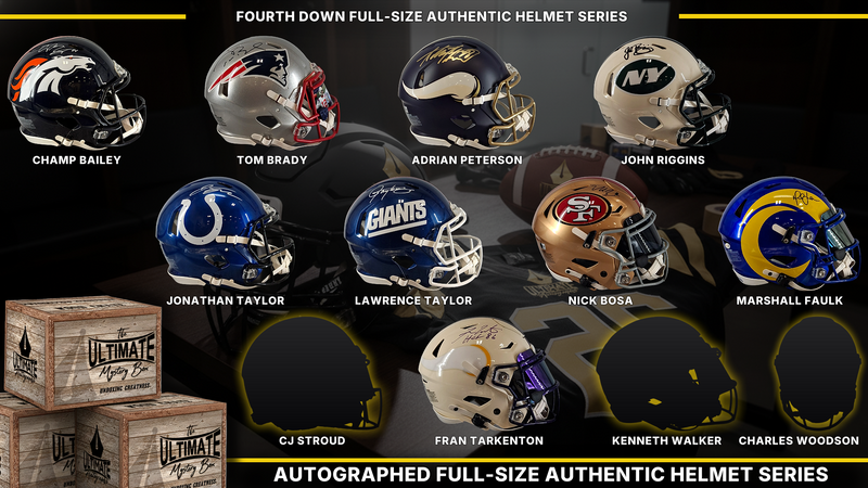 UA headliner graphic — Fourth Down Full-Size Authentic Helmet Live Break Series