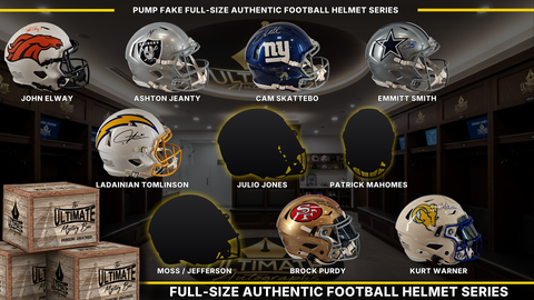 UA headliner graphic — Pump Fake Full-Size Authentic Football Helmet Live Break Series