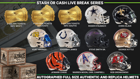 Stash or Cash Full-Size Authentic and Replica Football Helmet Live Break Series