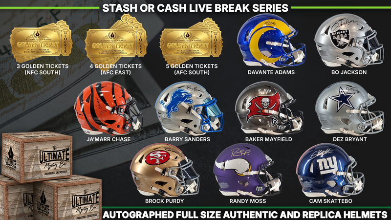 Stash or Cash Full-Size Authentic and Replica Football Helmet Live Break Series