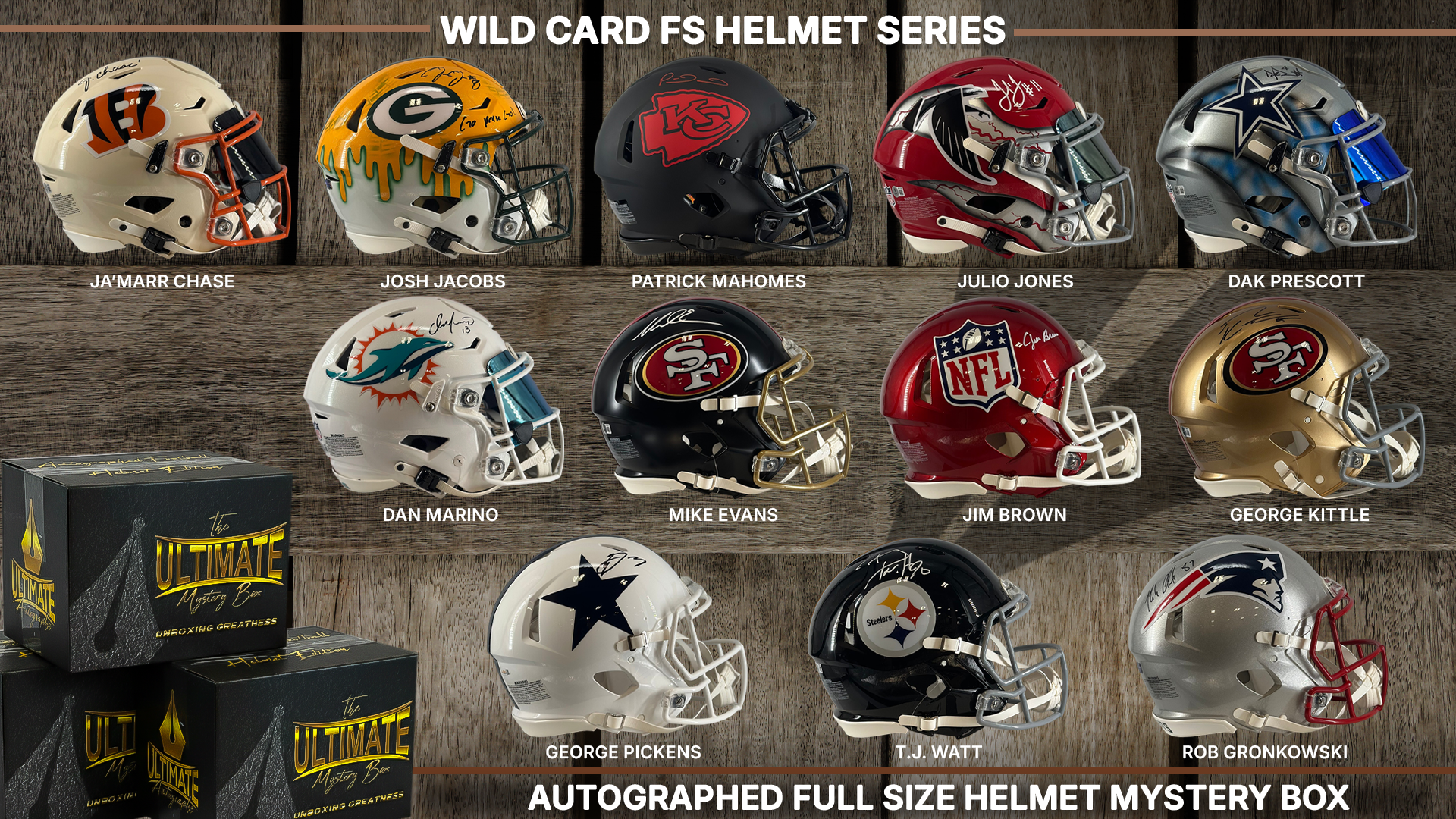 best protective football helmet Wild Card Full-Size Helmet Live Break Series – Ultimate Autographs