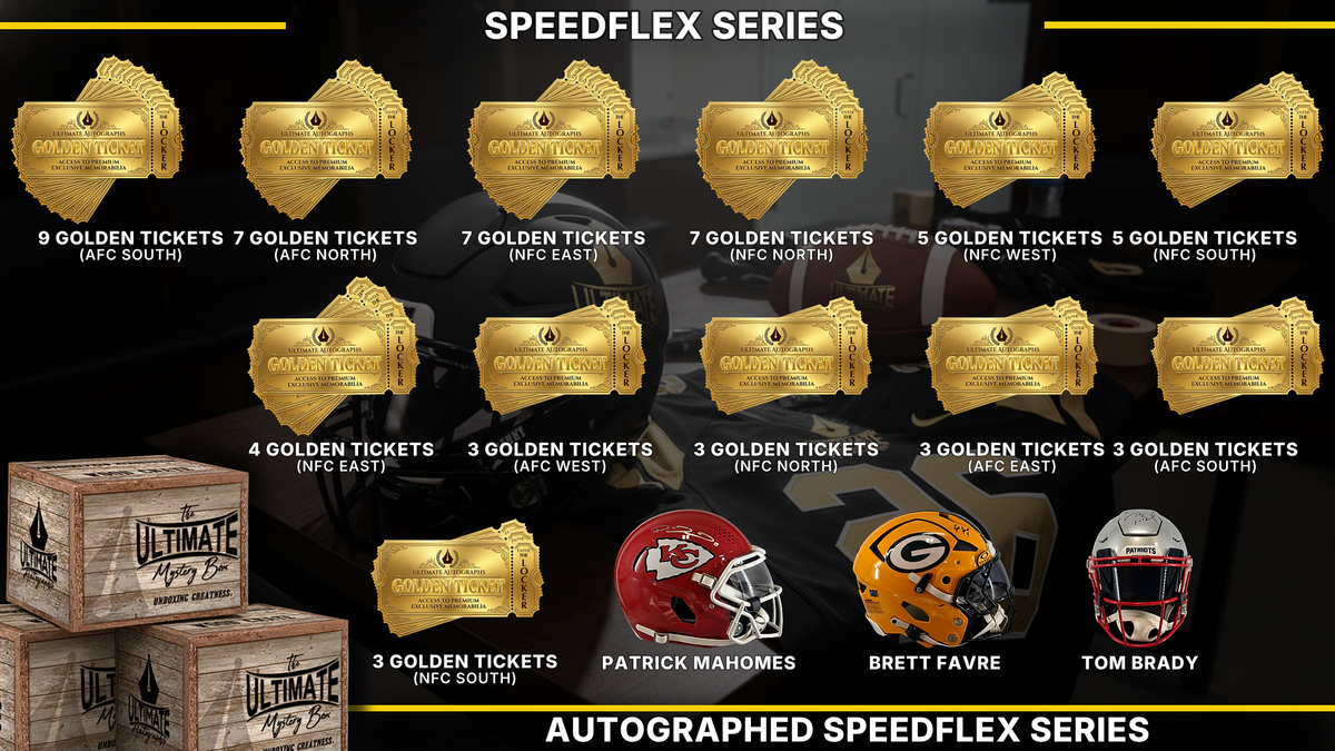 UA headliner graphic — SpeedFlex Autographed Full-Size Football Helmet Live Break Series