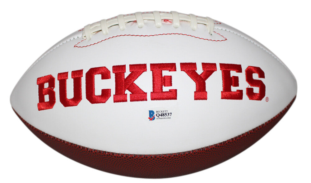 Dwayne Haskins Autographed Ohio State Buckeyes Logo Football (BAS)
