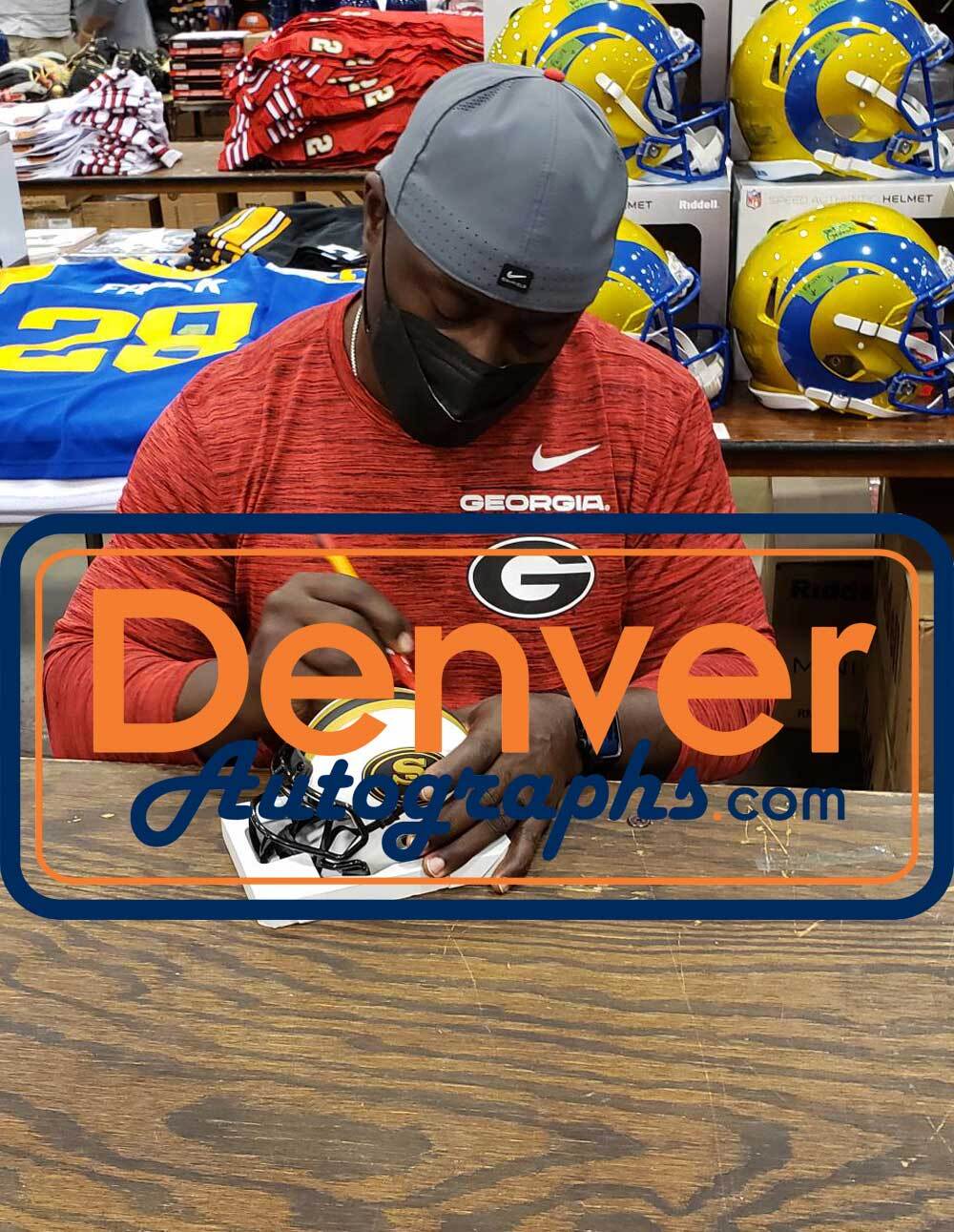 Garrison Hearst San Francisco 49ers Signed Lunar Mini Helmet Beckett