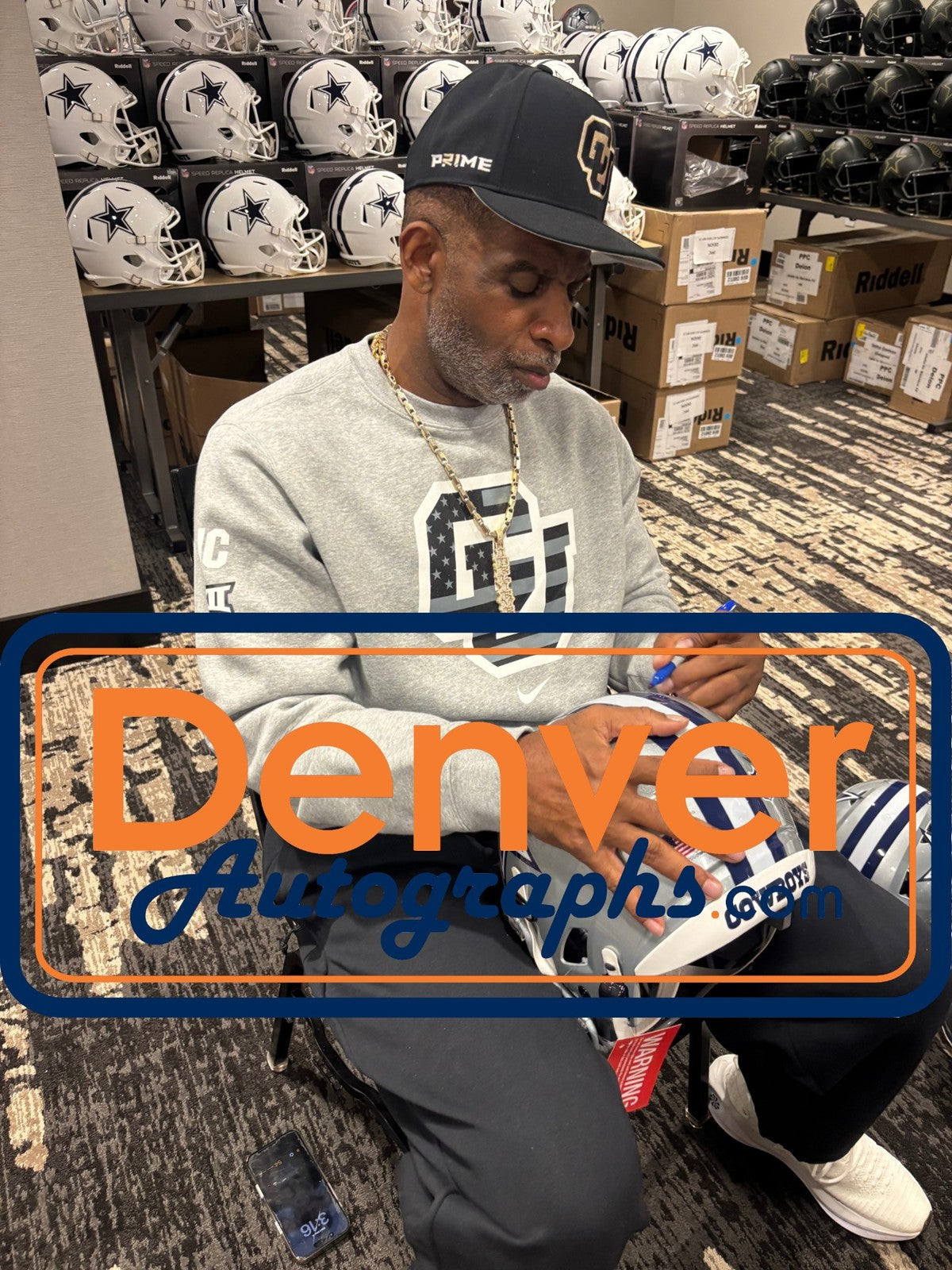 Deion Sanders Dallas Cowboys Autographed Full Size Authentic Helmet