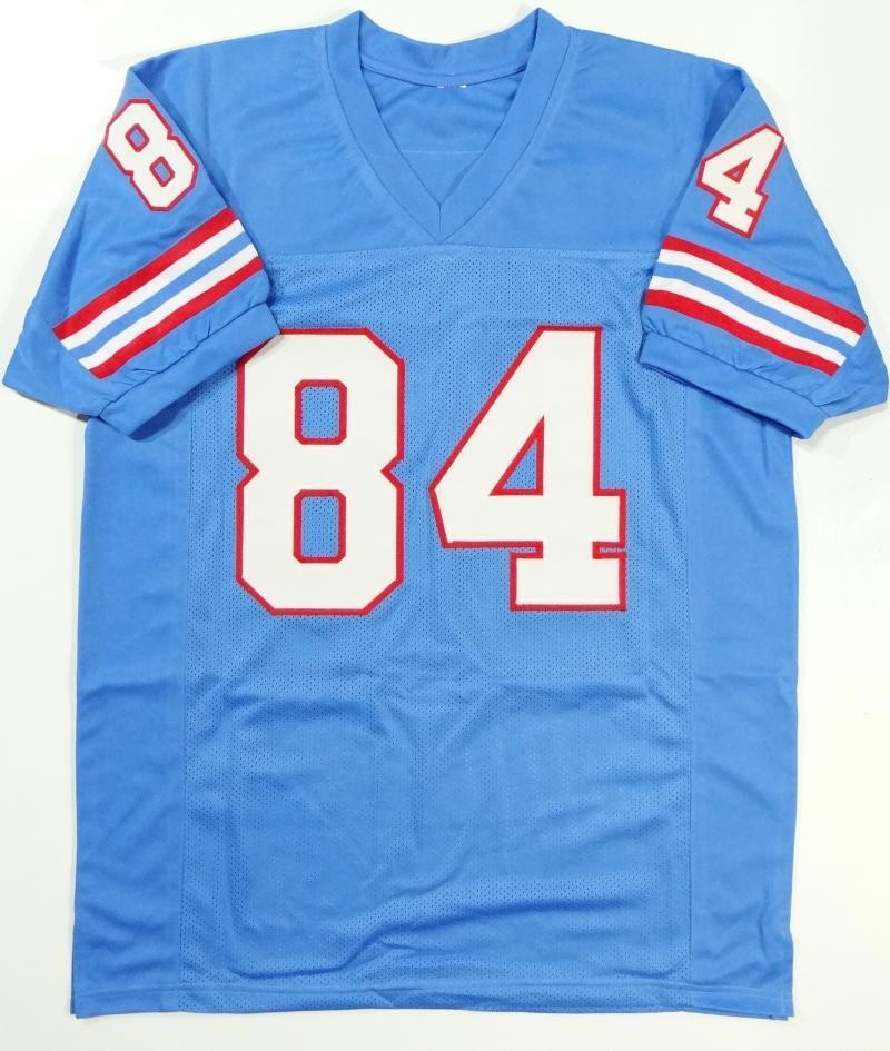 Haywood Jeffires Autographed Houston Oilers Custom Blue Jersey