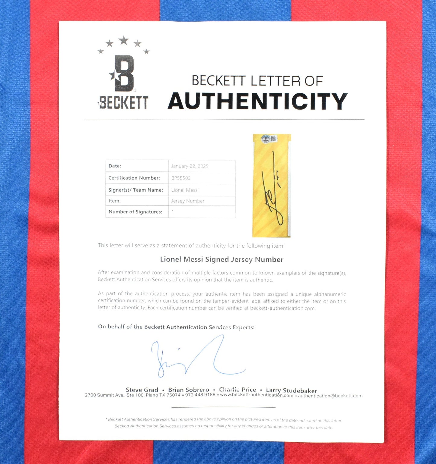 Lionel Messi Autographed FC Barcelona Home Jersey