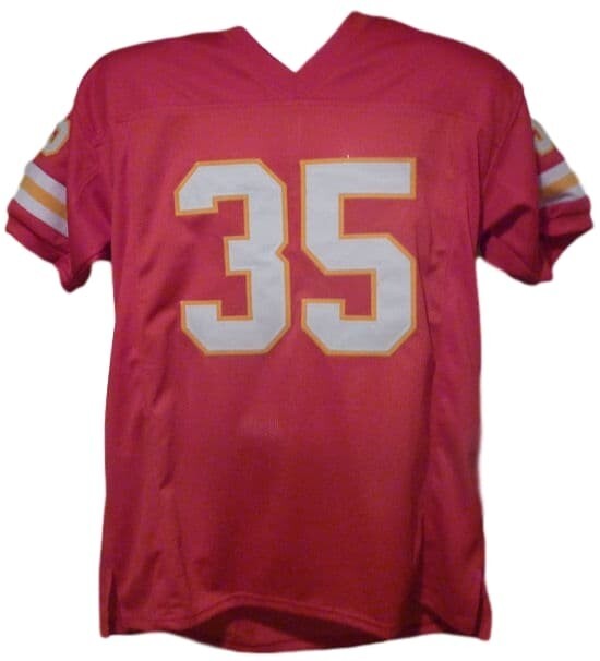 Christian Okoye Autographed Red Pro Style Jersey (Beckett COA)