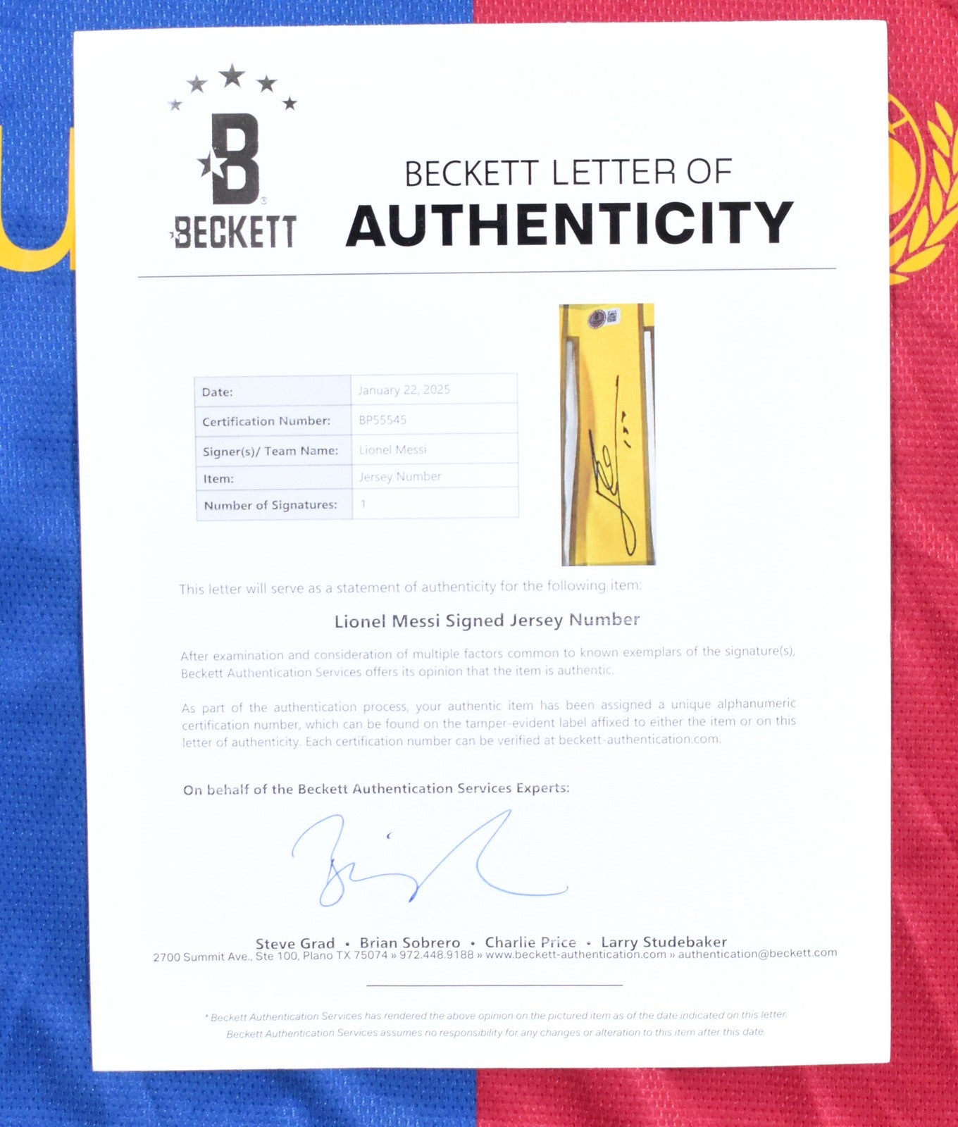 Lionel Messi Autographed FC Barcelona Home Jersey