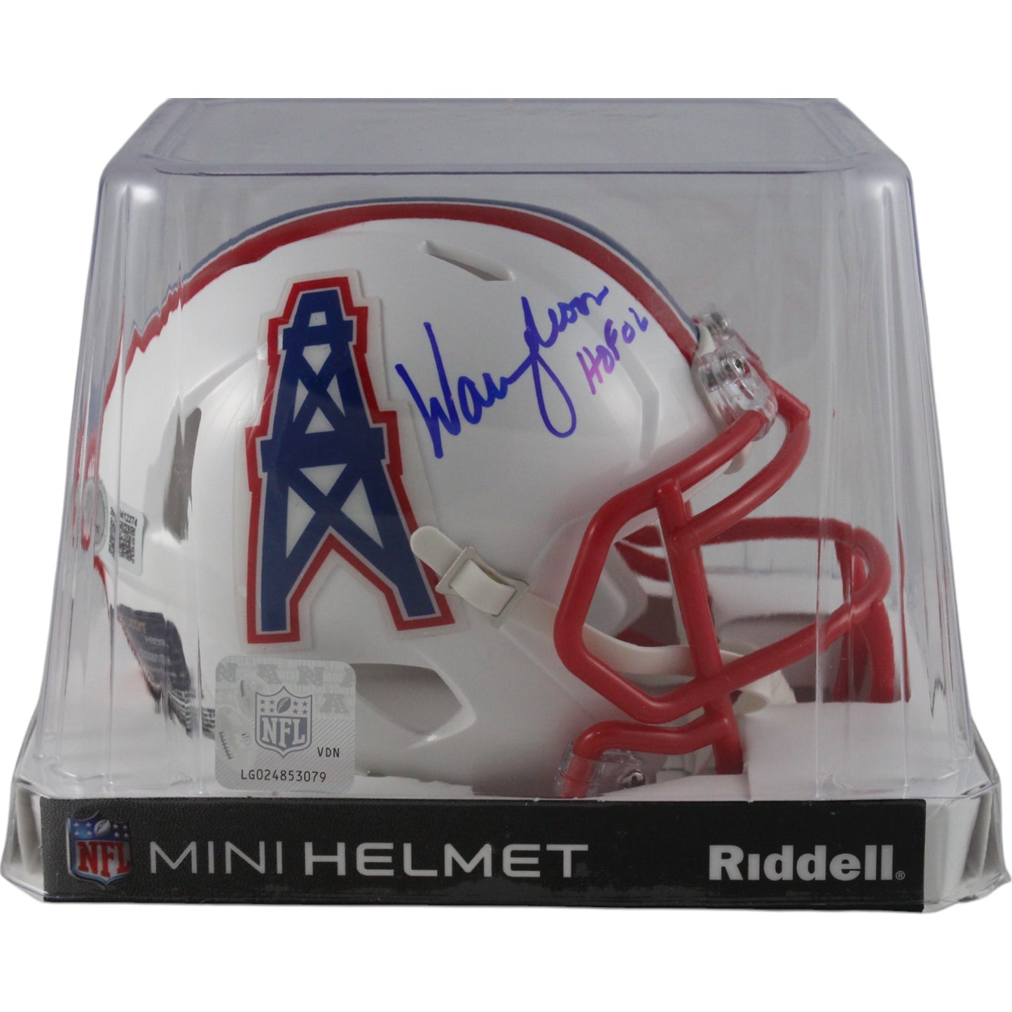 Warren Moon Signed Houston Oilers Throwback Mini Helmet HOF