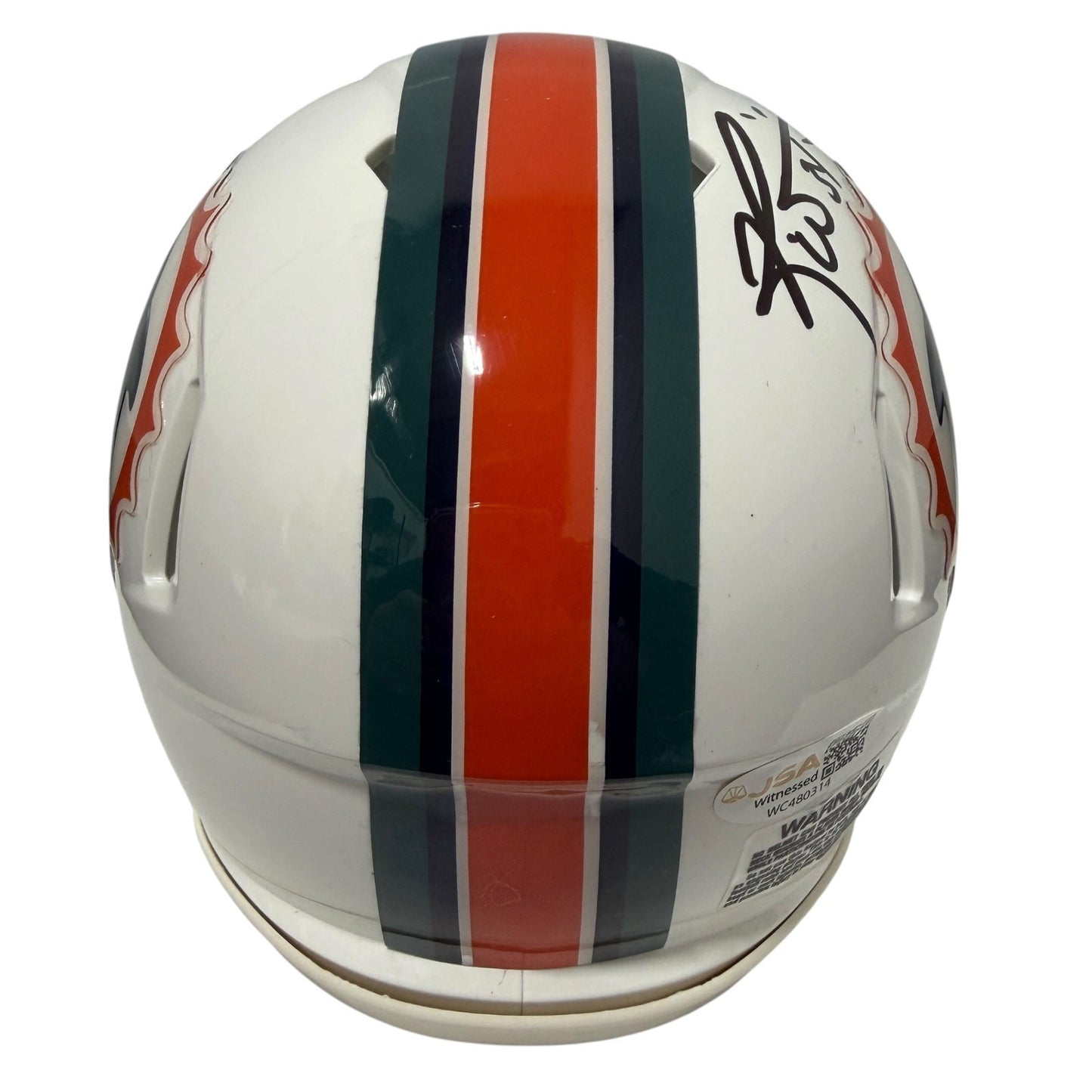 Ricky Williams Signed Miami Dolphins Throwback Mini Helmet 02 Rushing Leader JSA