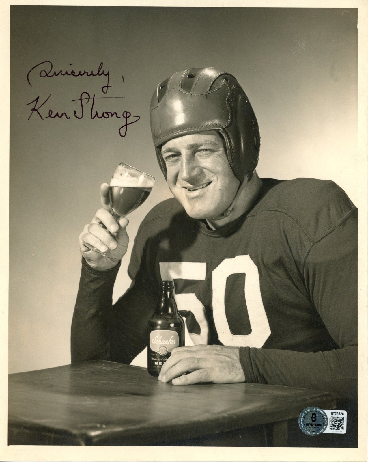 Ken Strong Autographed New York Giants 8x10 Photo