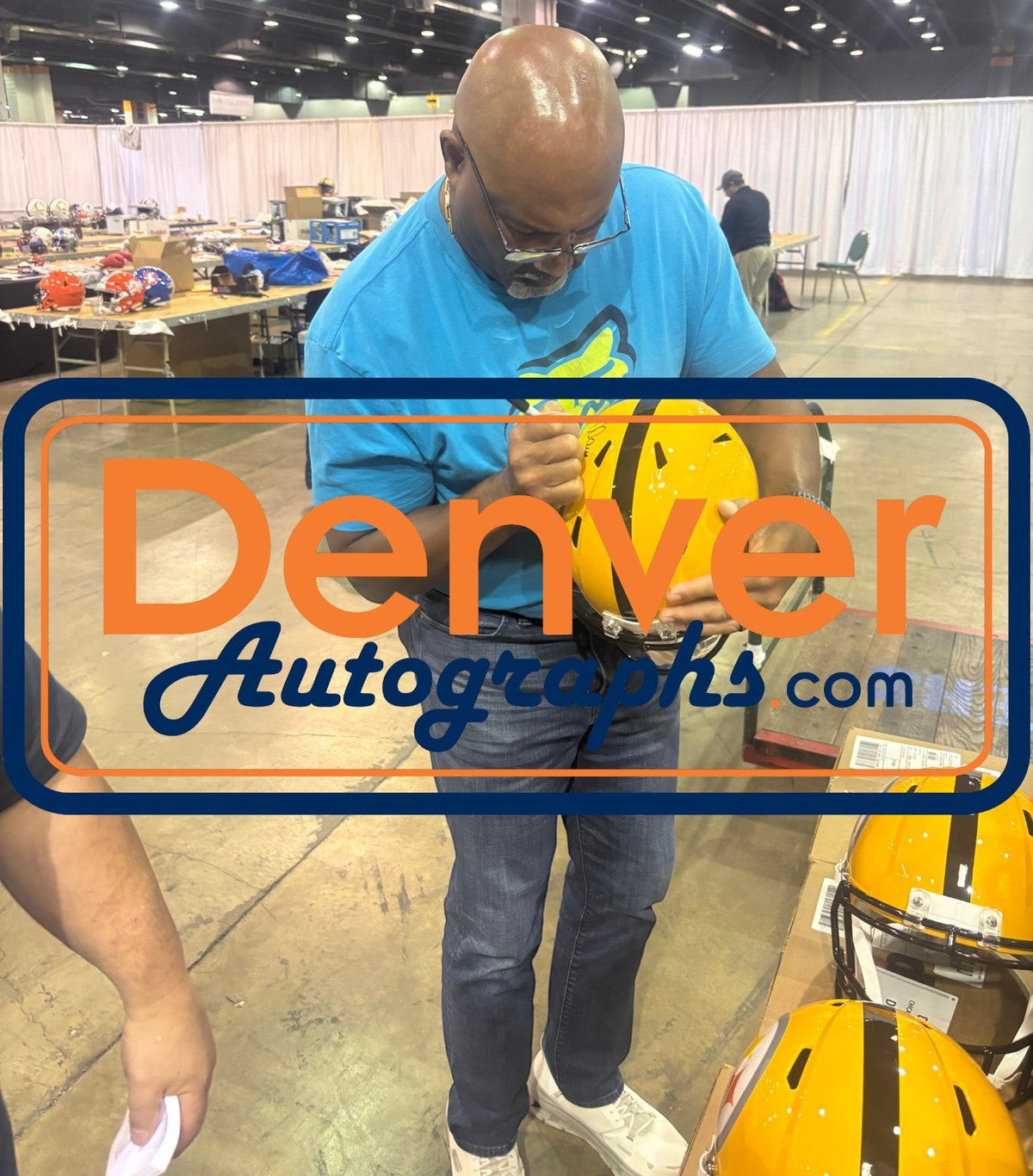 Dermontti Dawson Signed Pittsburgh Steelers Full Size Gold Replica Helmet