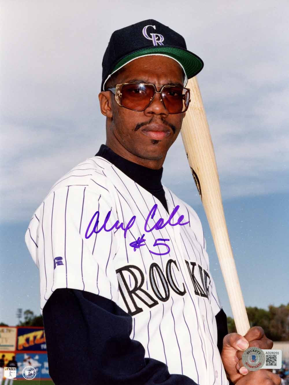 Alex Cole Autographed Colorado Rockies 8x10 Photo