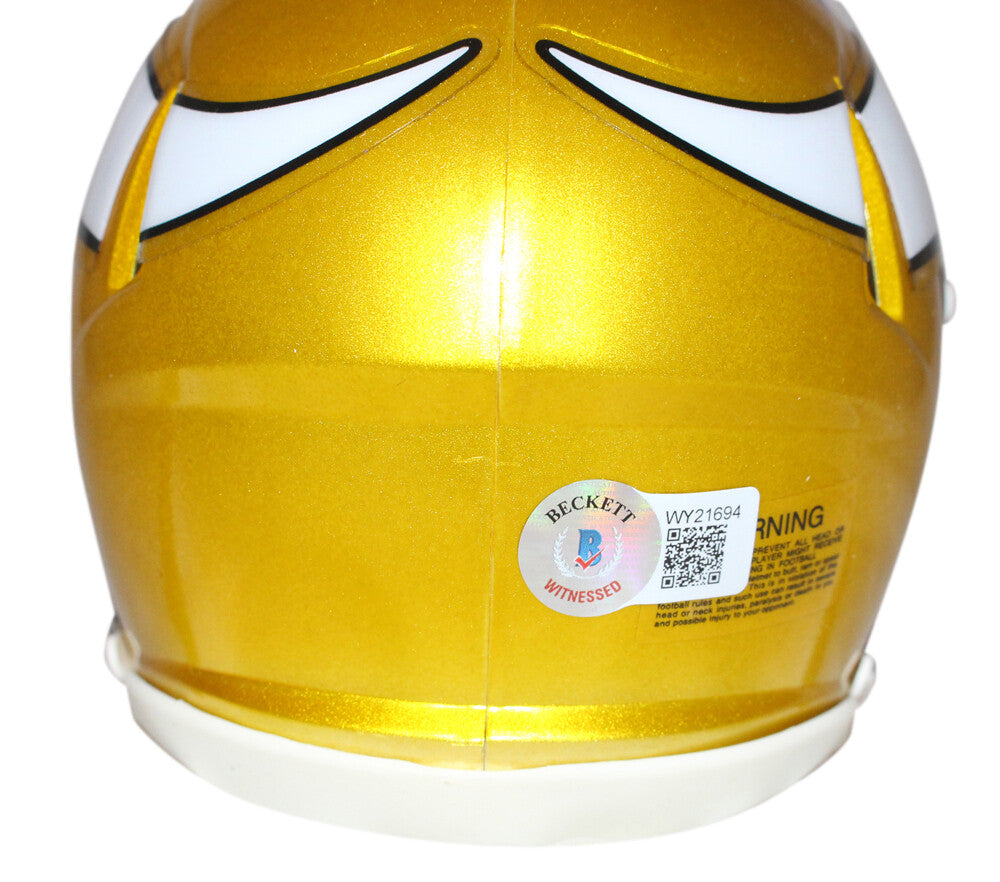 Cris Carter Signed Minnesota Vikings Flash Speed Mini Helmet (Beckett)