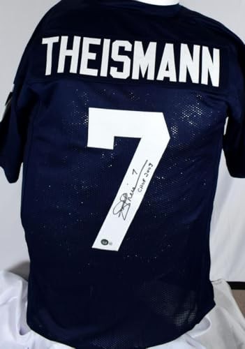 Joe Theismann Signed Navy Blue Custom College Style Jersey