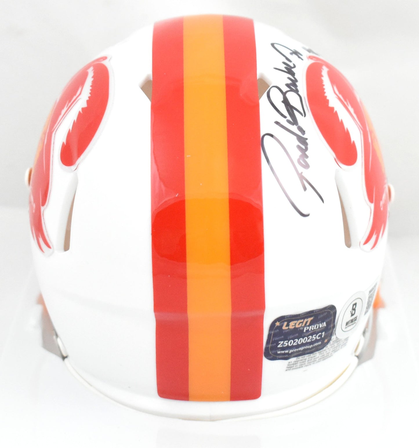 Ronde Barber Signed Tampa Bay Buccaneers 1976-1996 Throwback Mini Helmet