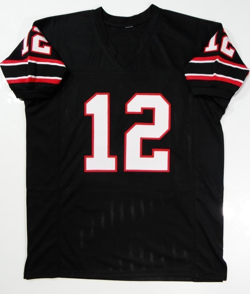 Jim Kelly Autographed Custom Black Football Jersey