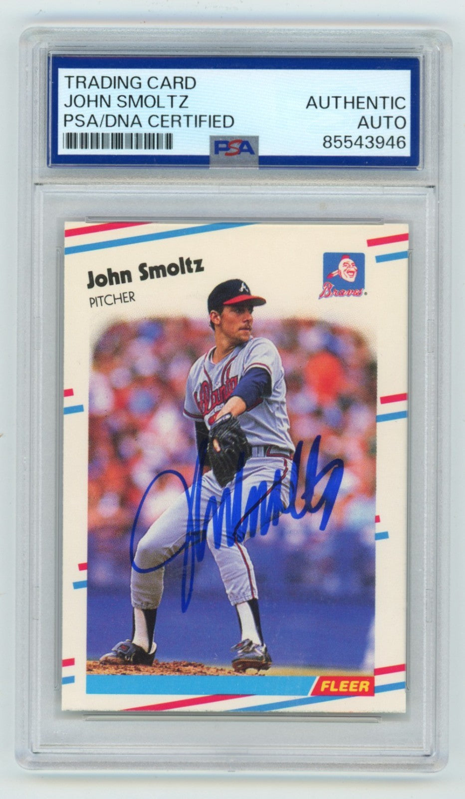 John Smoltz Signed 1988 Fleer Update Rookie Card PSA Authentic