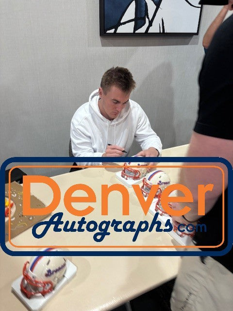 Bo Nix Signed Denver Broncos Retro Mini Helmet