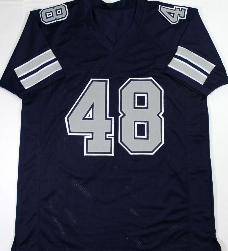 Daryl Johnston Autographed Blue and Grey Custom Jersey