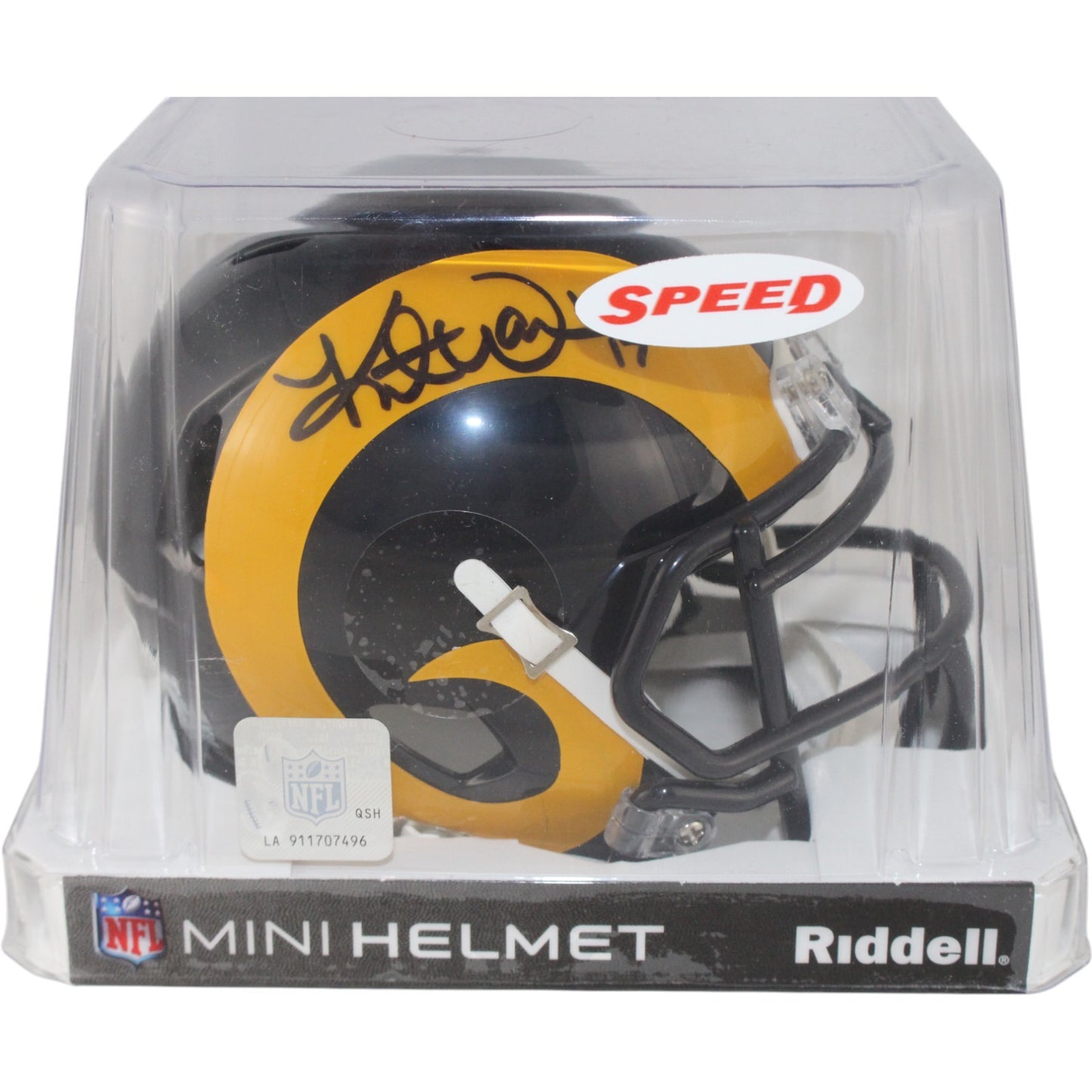 Kurt Warner Signed St. Louis Rams Throwback Mini Helmet (HOF Inscription)