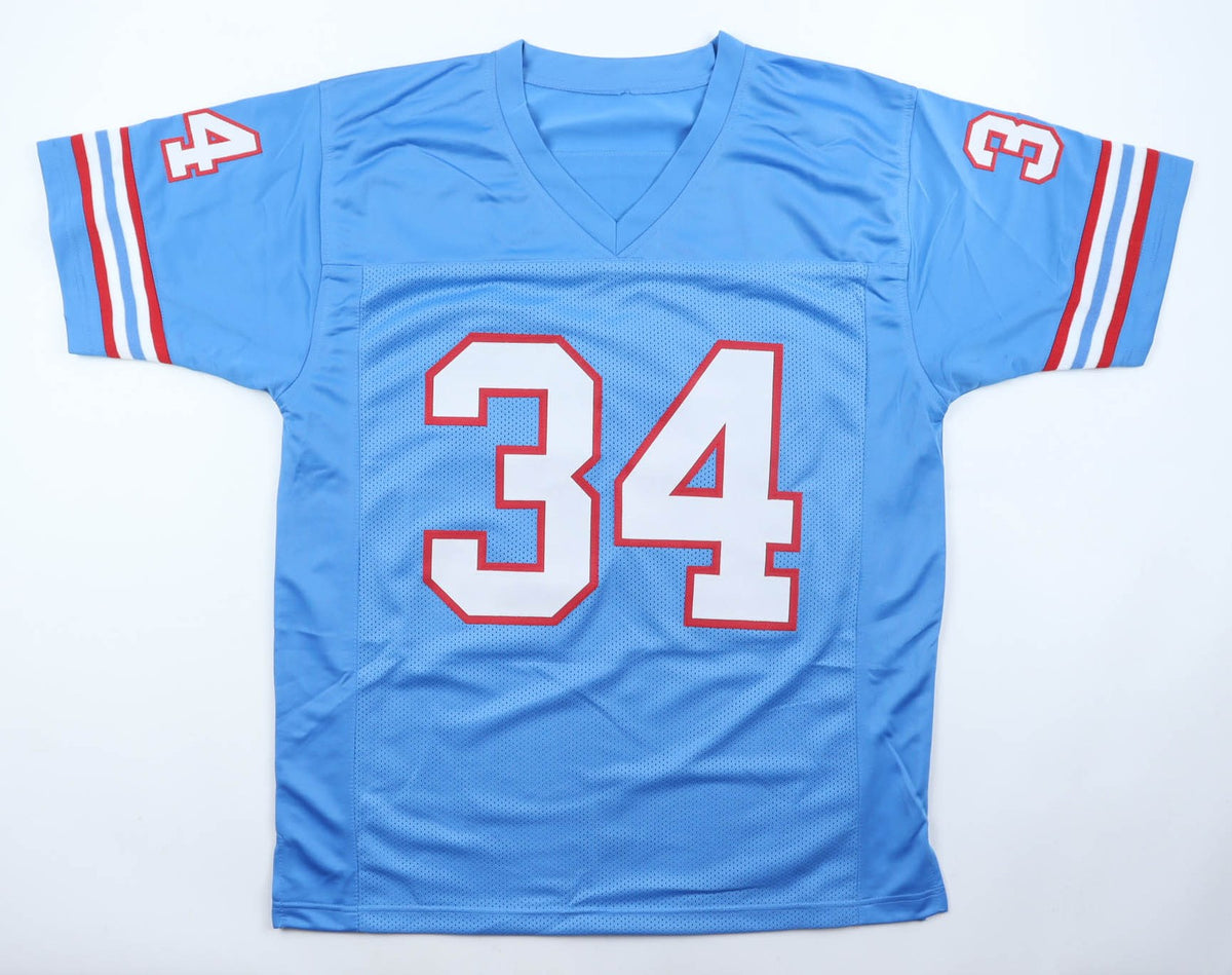 Earl Campbell Autographed Houston Oilers Light Blue Jersey