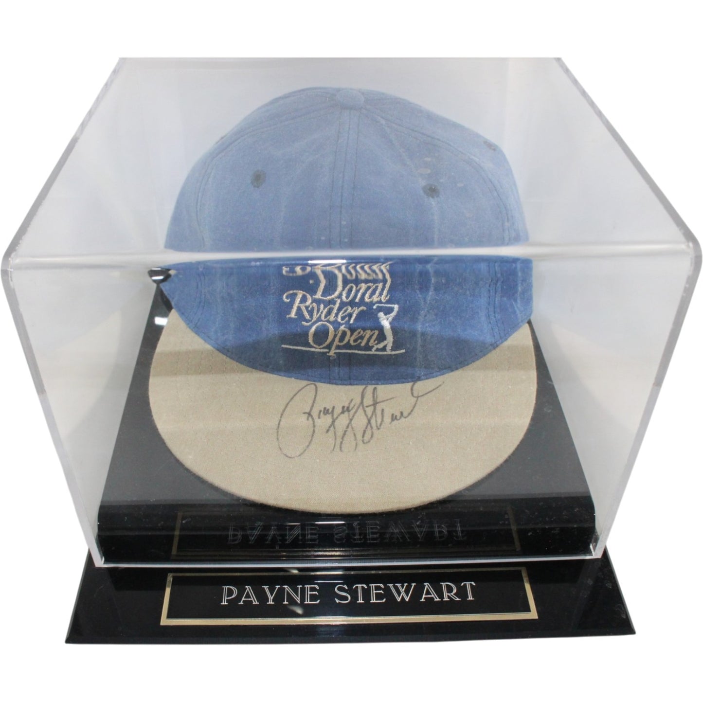 Payne Stewart Signed Doral Ryder Open Golf Hat with Display Case (Beckett)