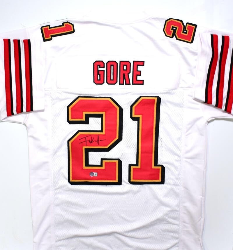Frank Gore Autographed White Custom Jersey