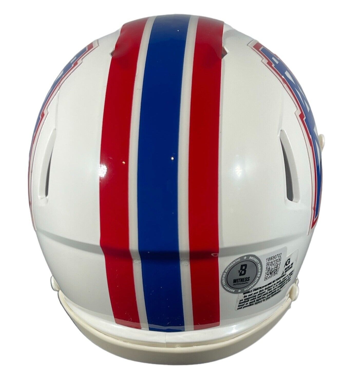 Warren Moon Signed Houston Oilers Throwback Mini Helmet HOF 06 BAS COA
