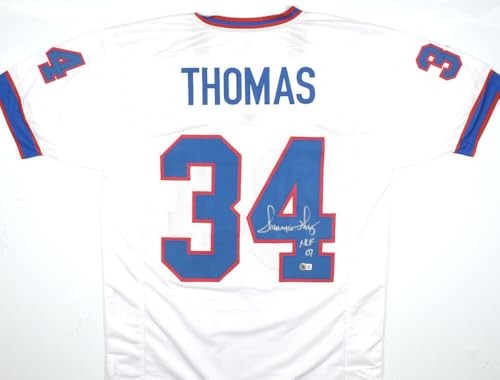 Thurman Thomas Autographed Buffalo Bills Custom White Jersey (HOF Inscription)