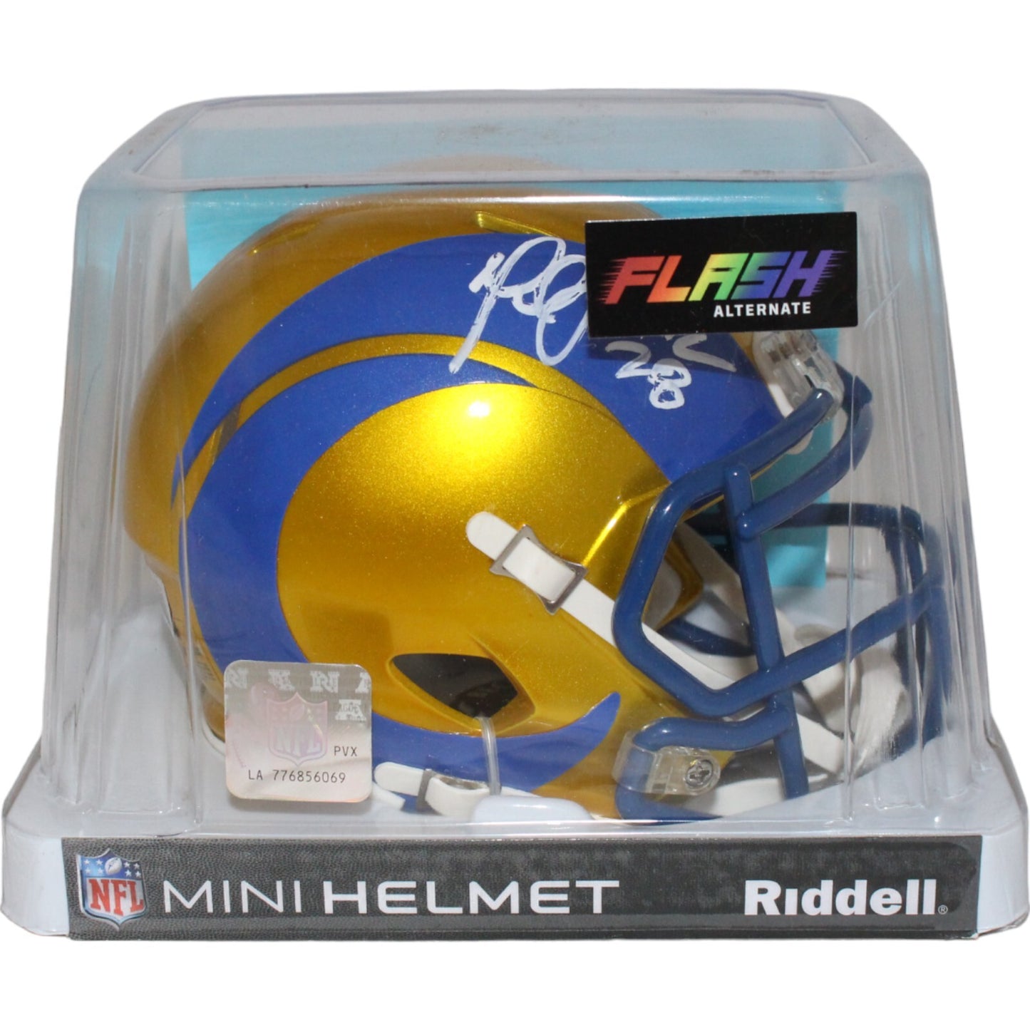 Marshall Faulk Signed Los Angeles Rams Flash Mini Helmet Beckett