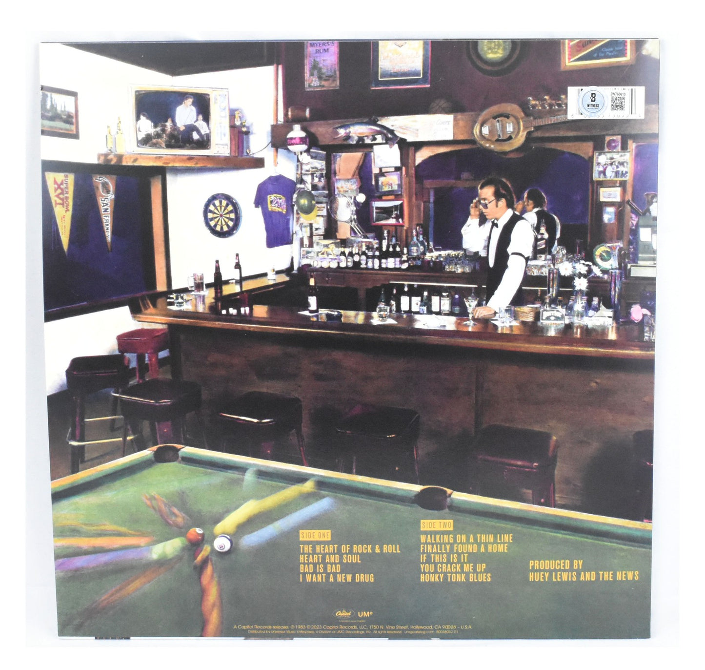 Huey Lewis Autographed Huey Lewis and the News "Sports" Vinyl Album