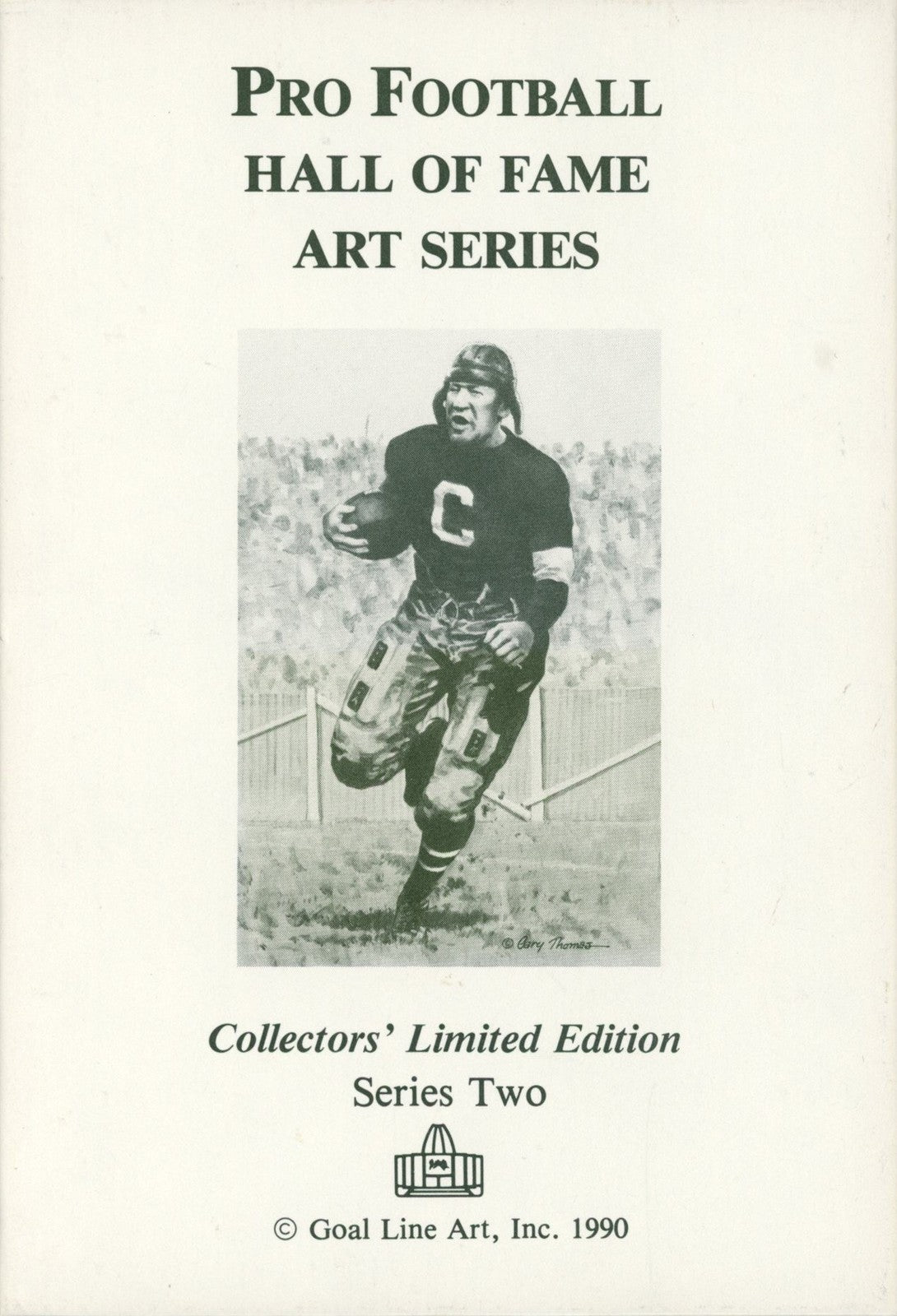 NFL Hall of Fame Goal Line Art Series 2 1990 Complete Card Set