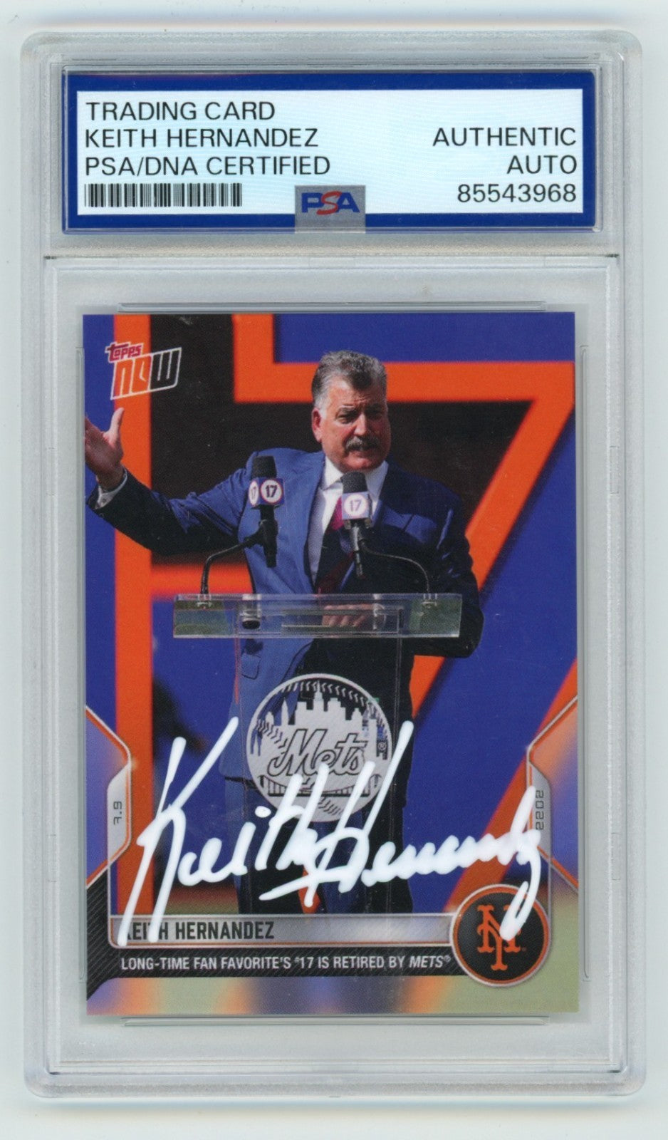 Keith Hernandez Signed 2022 Topps Now #500 Card PSA Authentic - Mets