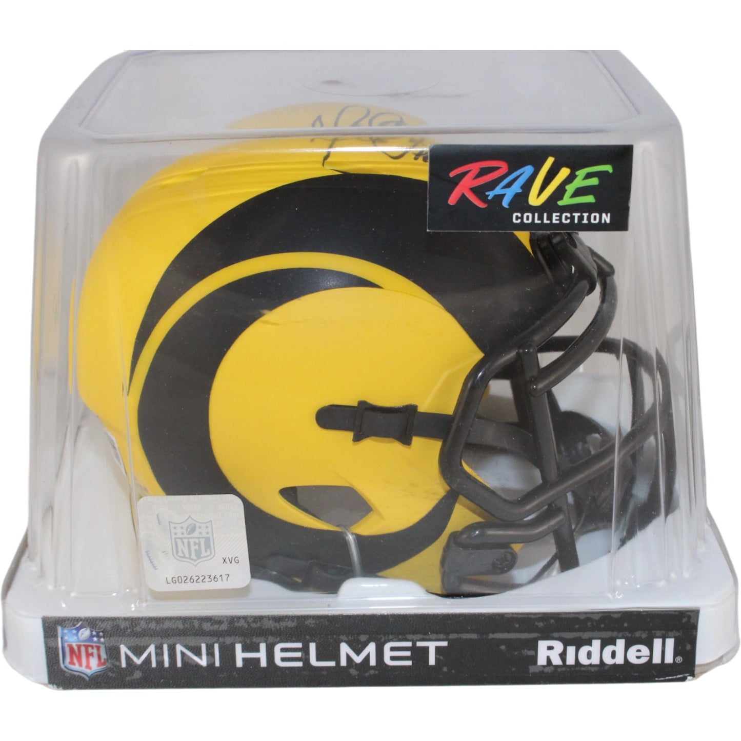 Marshall Faulk Signed St. Louis Rams Rave Mini Helmet (HOF Inscription)