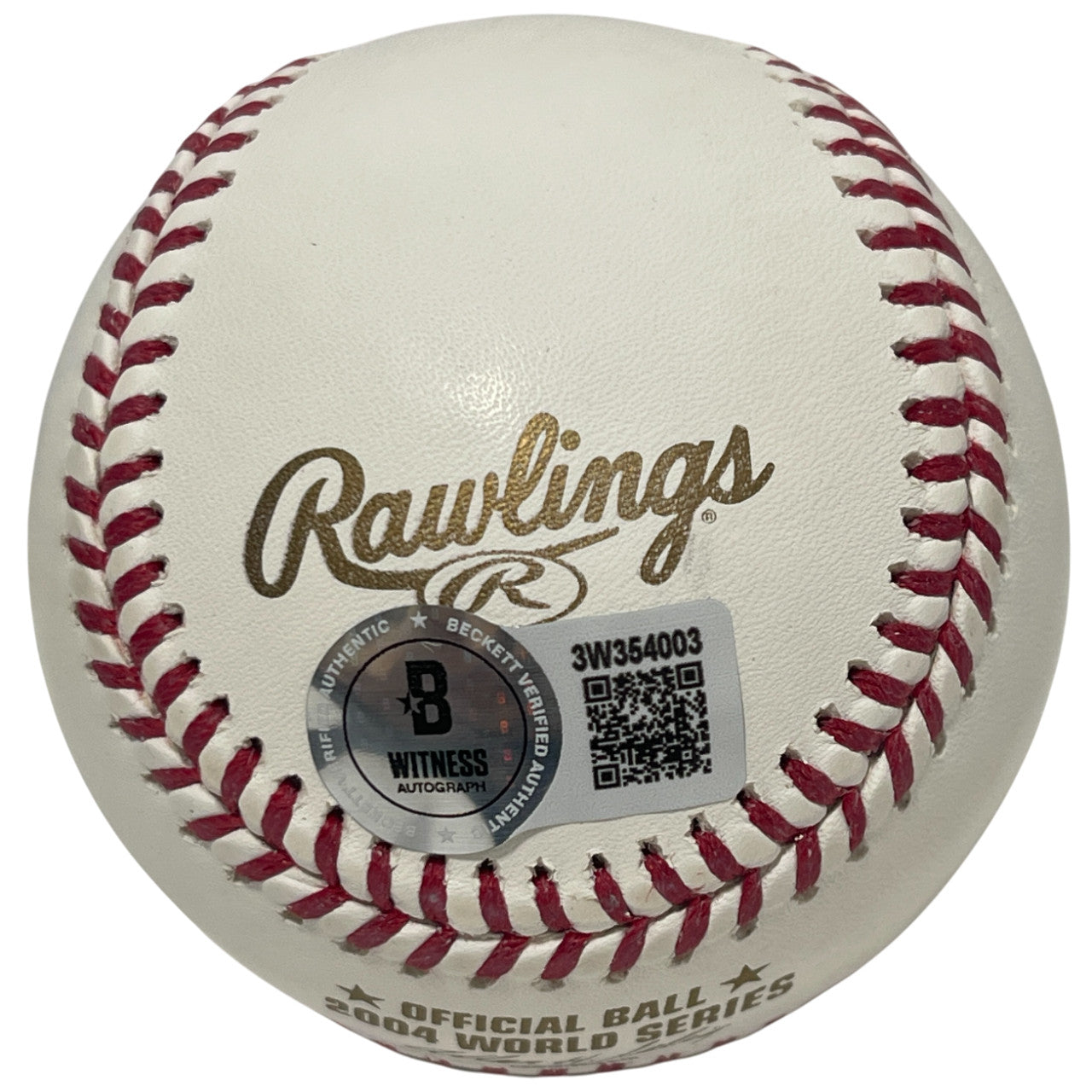 Pedro Martinez Signed 2004 World Series Logo Baseball (BAS COA)
