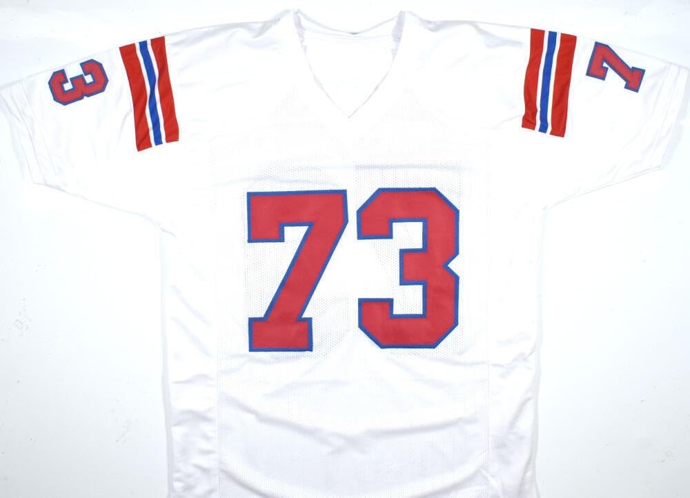 John Hannah Autographed New England Patriots Style Custom Jersey - HOF