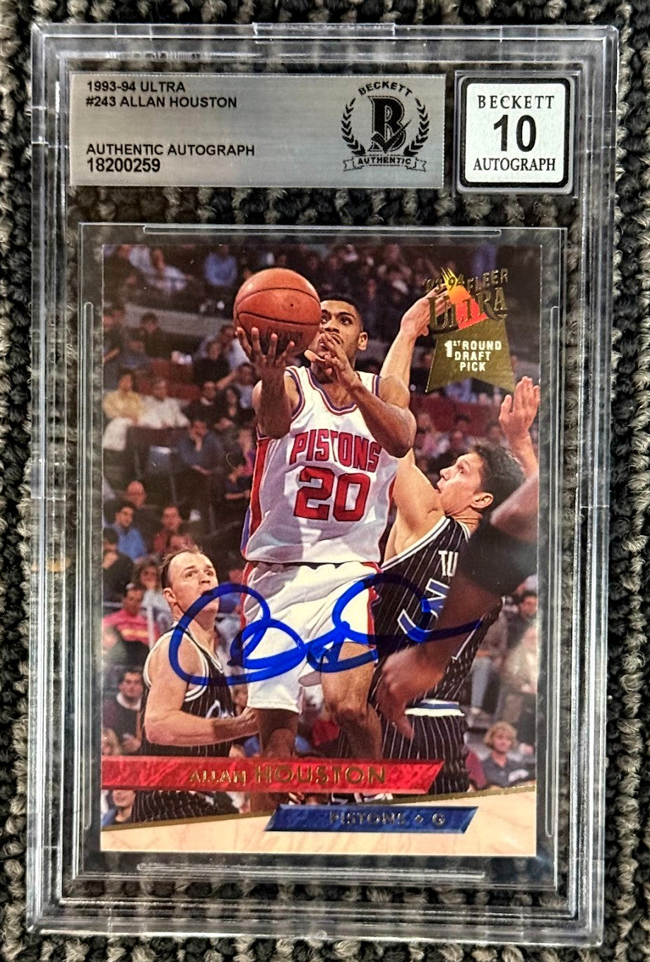 Allan Houston Signed 1993-94 Topps Gold Rookie Card BGS 10 Auto