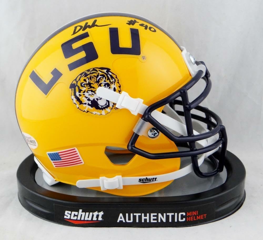 Devin White Autographed LSU Tigers Yellow Schutt Mini Helmet