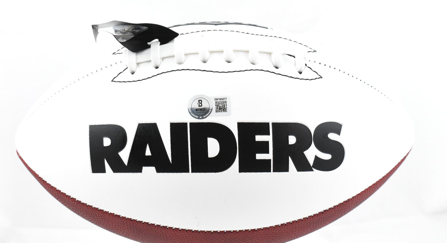 Geno Smith Autographed Las Vegas Raiders Logo Football