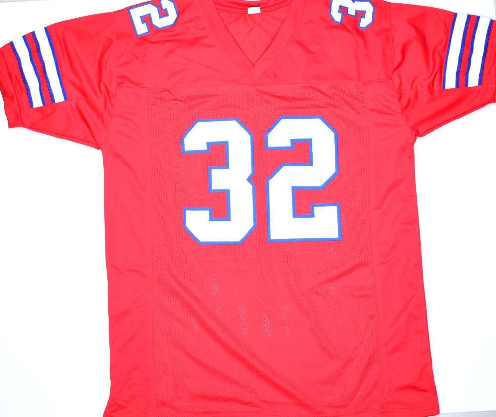 O.J. Simpson Autographed Red Custom Jersey
