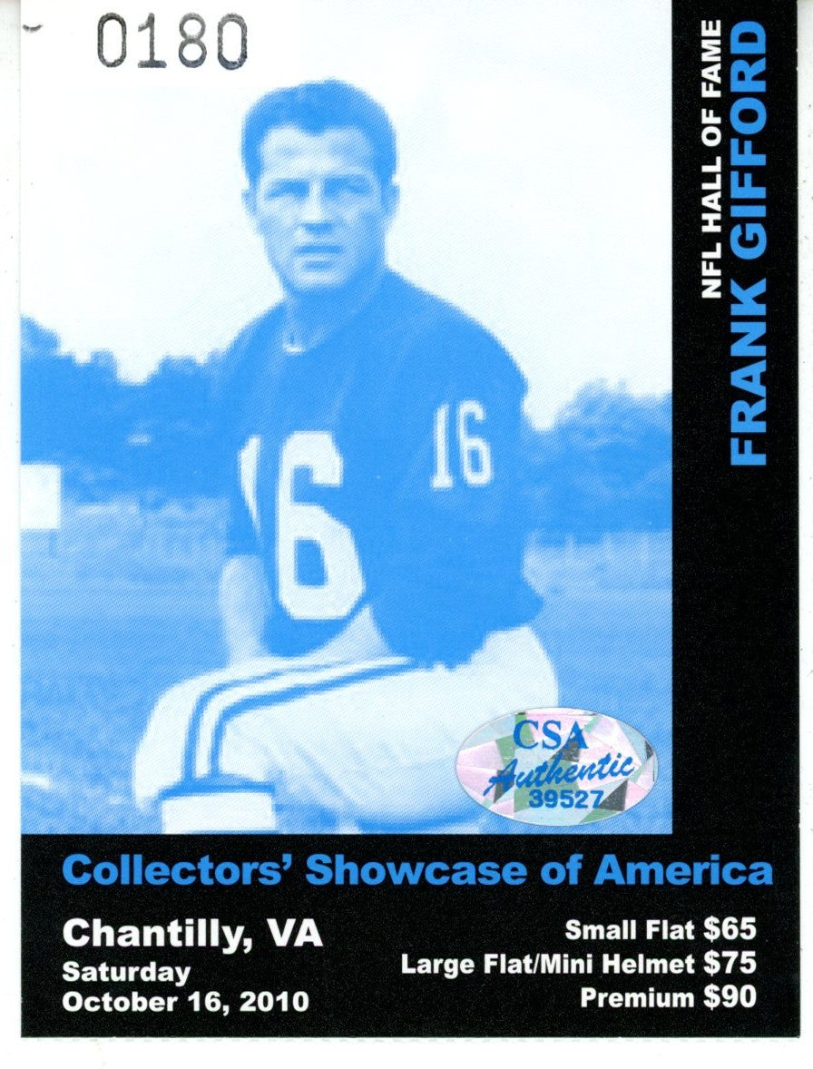 Frank Gifford Signed New York Giants 8x10 Photo
