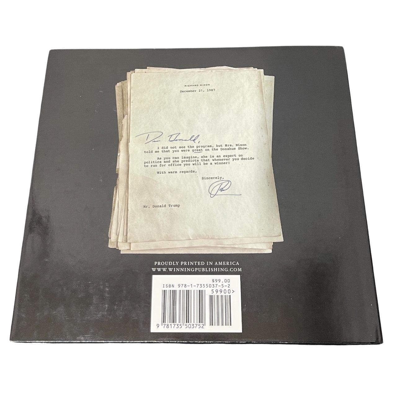 Donald Trump Signed Letters To Trump Hardcover Book (PSA LOA)