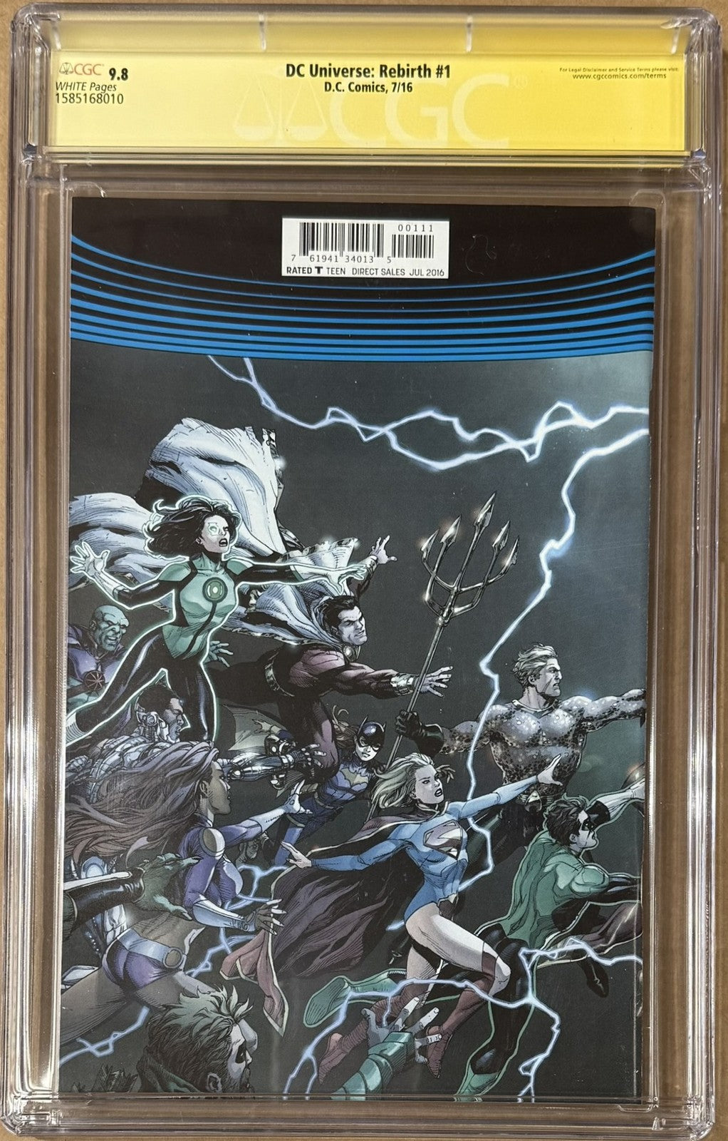 Ben Affleck, Gal Gadot & Henry Cavill Signed DC Universe: Rebirth #1 CGC 9.8