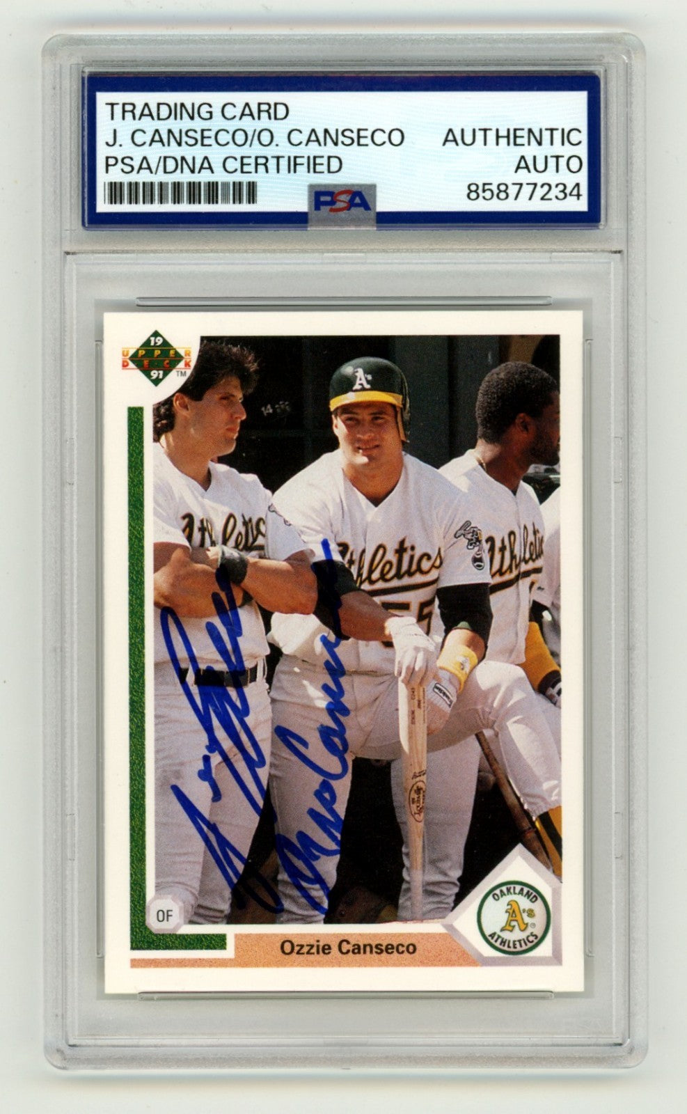 Jose and Ozzie Canseco Dual Signed 1991 Upper Deck Athletics Card