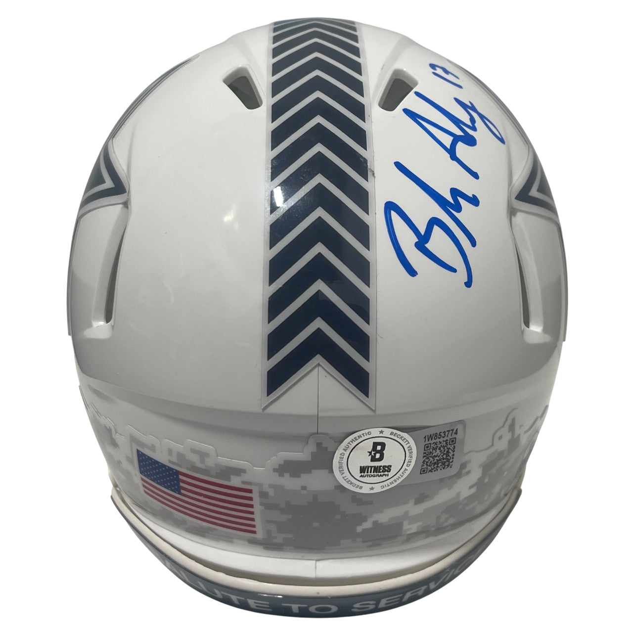 Brandon Aubrey Signed Dallas Cowboys 2024 Salute to Service Mini Helmet