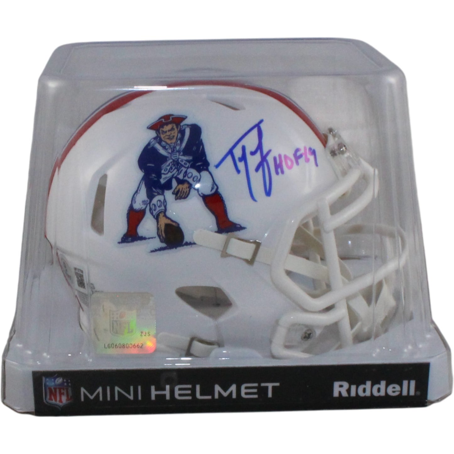 Ty Law New England Patriots Autographed Throwback Mini Helmet (HOF)