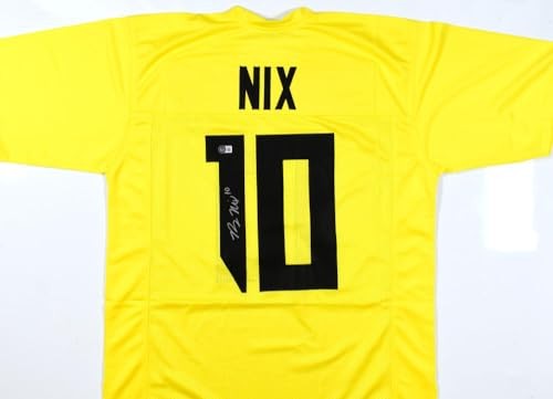 Bo Nix Autographed Yellow Custom College Style Jersey