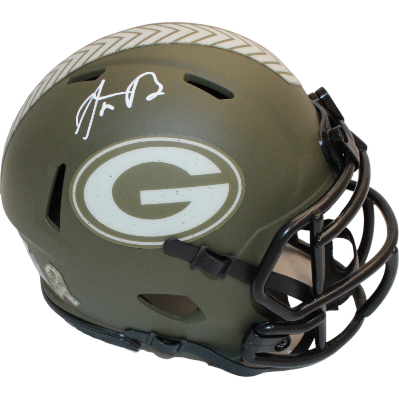 Aaron Rodgers Green Bay Packers Signed 2022 Salute to Service Mini Hel ...